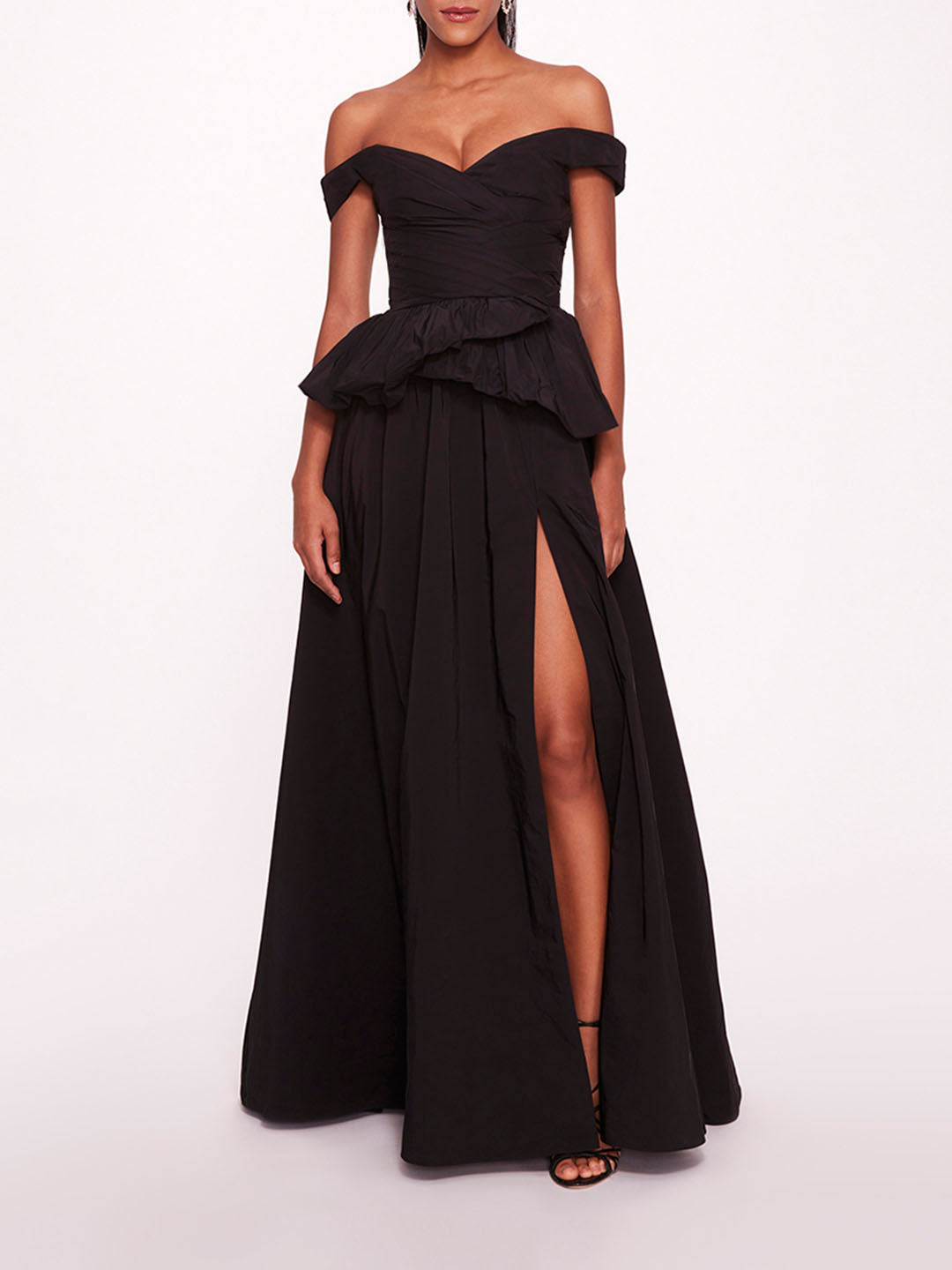 Peplum Mini Dress - Black / Cutout Front / Sleeveless